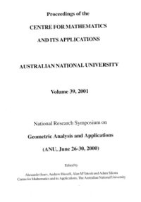 cover of the book National Research Symposium on Geometric Analysis and Applications, ANU, June 26-30, 2000