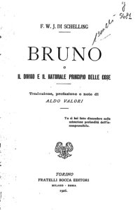 cover of the book Bruno o Il divino e naturale principio delle cose (traduzione prefazione e note di Aldo Valori)