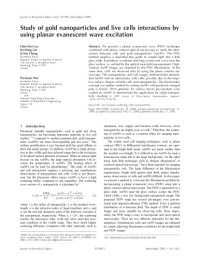 cover of the book [Article] Study of gold nanoparticles and live cells interactions by using planar evanescent wave excitation