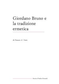 cover of the book Giordano Bruno e la tradizione ermetica