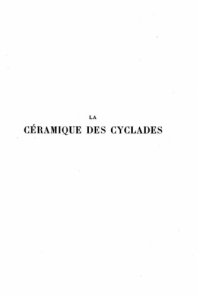 cover of the book La céramique des Cyclades