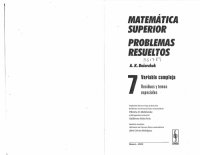 cover of the book AntiDemidóvich. Matemática superior. Problemas resueltos. Variable compleja: residuos y temas especiales. T.7