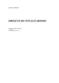 cover of the book As origens do totalitarismo