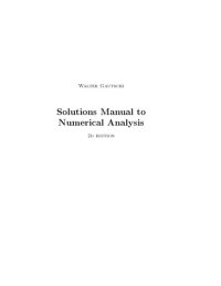 cover of the book Instructor's Solutions Manual to Numerical Analysis