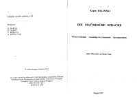 cover of the book Die matorische Sprache : Wörterverzeichnis, Grundzüge der Grammatik, Sprachgeschichte