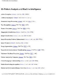 cover of the book 43.Pattern Analysis and Machine Intelligence