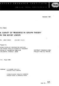 cover of the book A survey of progress in graph theory in the Soviet Union