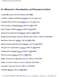 cover of the book 61.Ultrasonics, Ferroelectrics, and Frequency Control