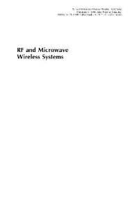 cover of the book RF and microwave wireless systems