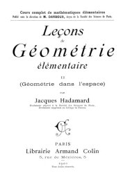 cover of the book Leçons de géométrie élémentaire II (géométrie dans l'espace)