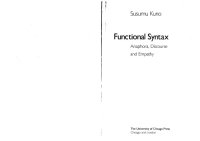 cover of the book Functional Syntax: Anaphora, Discourse, and Empathy