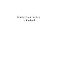 cover of the book Surreptitious printing in England, 1550-1640