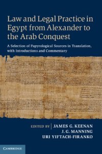 cover of the book Law and Legal Practice in Egypt from Alexander to the Arab Conquest: A Selection of Papyrological Sources in Translation, with Introductions and Commentary