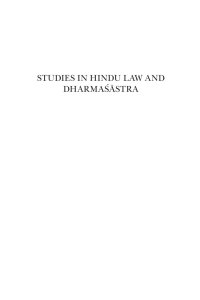 cover of the book Studies in Hindu Law and Dharmaśāstra