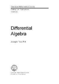 cover of the book Differential Algebra 