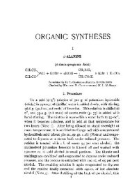 cover of the book Organic syntheses: An annual publication of satisfactory methods for the preparation of organic chemicals Organic synthesis). Volume XVI  