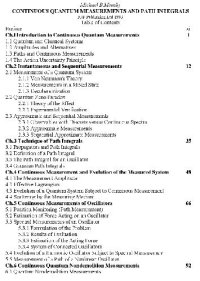 cover of the book Continuous quantum measurements and path integrals