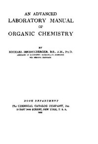 cover of the book An Advanced Laboratory Manual of Organic Chemistry