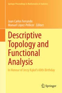 cover of the book Descriptive Topology and Functional Analysis: In Honour of Jerzy Kakol’s 60th Birthday