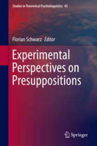 cover of the book Experimental Perspectives on Presuppositions