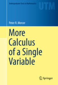 cover of the book More Calculus of a Single Variable