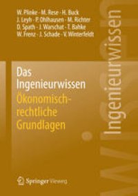 cover of the book Das Ingenieurwissen: Ökonomisch-rechtliche Grundlagen