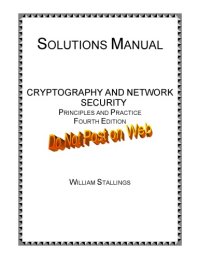 cover of the book solution manual cryptography and network security