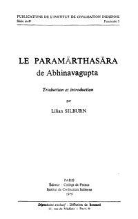 cover of the book Le Paramārthasāra de Abhinavaguputa