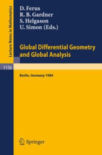 cover of the book Global Differential Geometry and Global Analysis 1984: Proceedings of a Conference held in Berlin, June 10–14, 1984