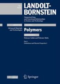 cover of the book Polymer Solids and Polymer Melts – Definitions and Physical Properties I