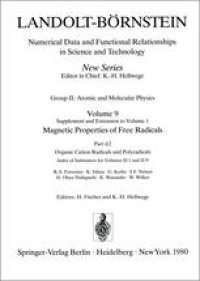 cover of the book Organic Cation Radicals and Polyradicals. Index of Substances for Volumes II/1 and II/9