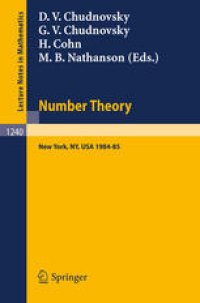 cover of the book Number Theory: A Seminar held at the Graduate School and University Center of the City University of New York 1984–85