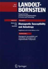 cover of the book Diamagnetic Susceptibility and Anisotropy of Inorganic and Organometallic Compounds