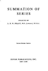 cover of the book Summation of Series