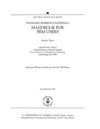 cover of the book Standard Reference Materials: Handbook for SRM Users