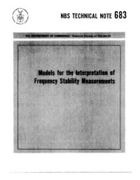 cover of the book Models for the Interpretation of Frequency Stability Measurements