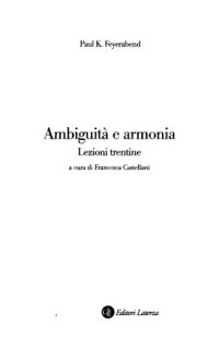 cover of the book Ambiguità e armonia: lezioni trentine