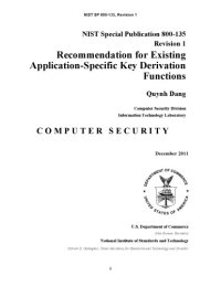 cover of the book Recommendation for Existing Application-Specific Key Derivation Functions