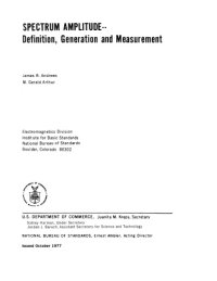 cover of the book SPECTRUM AMPLITUDE - Definition, Generation and Measurement