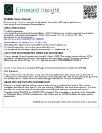 cover of the book Determinants of trust in imported food products: perceptions of European gatekeepers