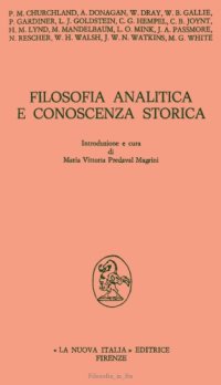 cover of the book Filosofia analitica e conoscenza storic