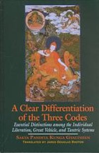 cover of the book A clear differentiation of the three codes : essential distinctions among the individual liberation, great Vehicle, and Tantric Systems : the Sdom gsum rab dbye and six letters