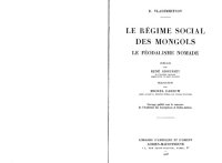 cover of the book Le régime social des Mongols; le féodalisme nomade.