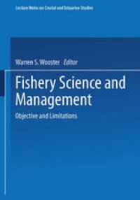 cover of the book Fishery Science and Management: Objectives and Limitations