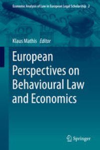 cover of the book European Perspectives on Behavioural Law and Economics