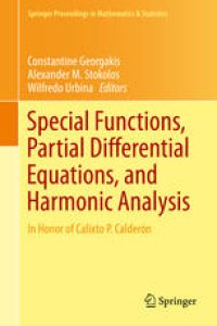 cover of the book Special Functions, Partial Differential Equations, and Harmonic Analysis: In Honor of Calixto P. Calderón