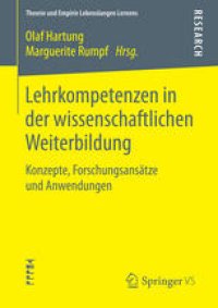 cover of the book Lehrkompetenzen in der wissenschaftlichen Weiterbildung: Konzepte, Forschungsansätze und Anwendungen