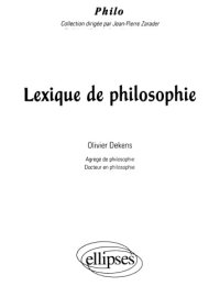 cover of the book Lexique de philosophie