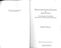 cover of the book Moral codes and social structure in ancient Greece : a sociology of Greek ethics from Homer to the Epicureans and Stoics