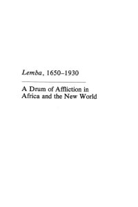 cover of the book Lemba, 1650-1930: A Drum of Affliction in Africa and the New World